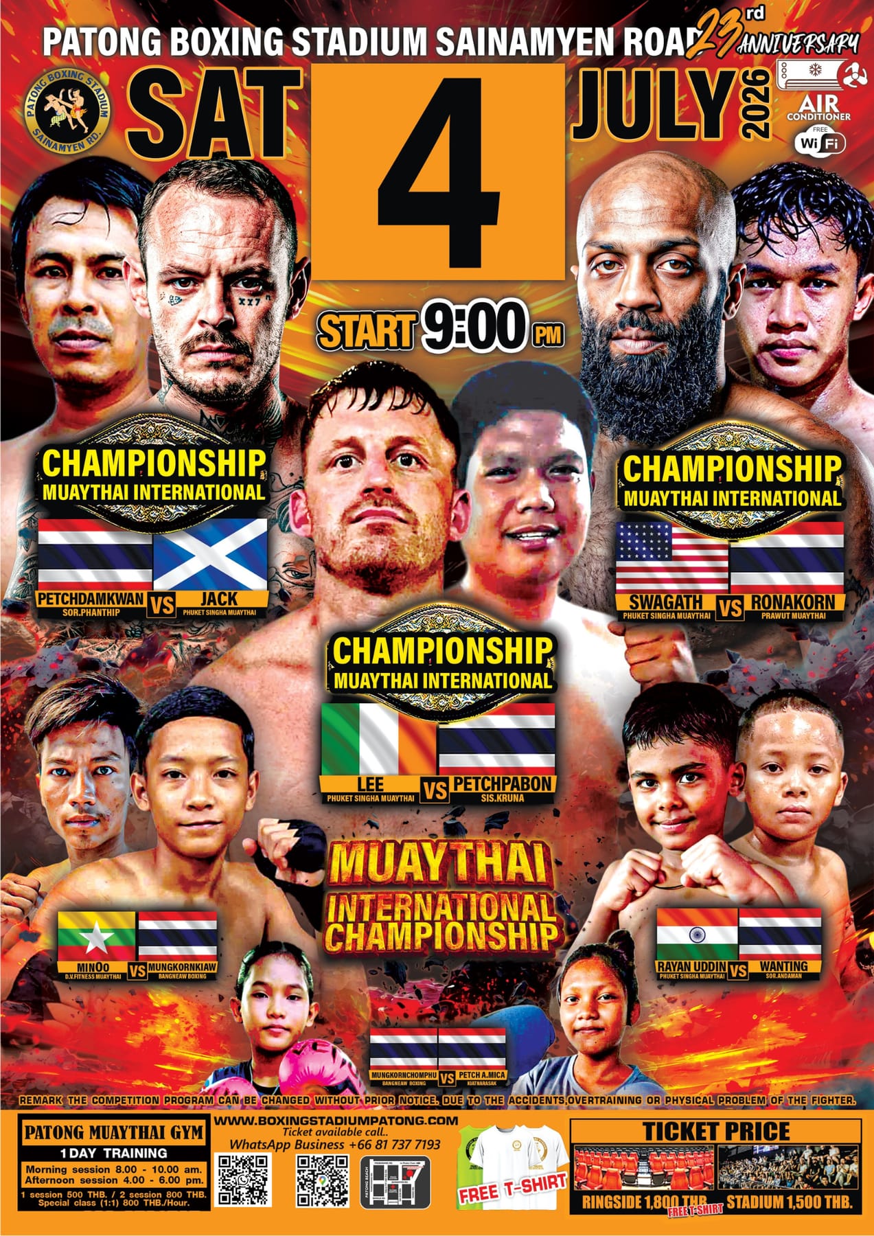 PATONG BOXING STADIUM SAINAMYEN ROAD 23rd ANNIVERSARY 4 JULY 2026