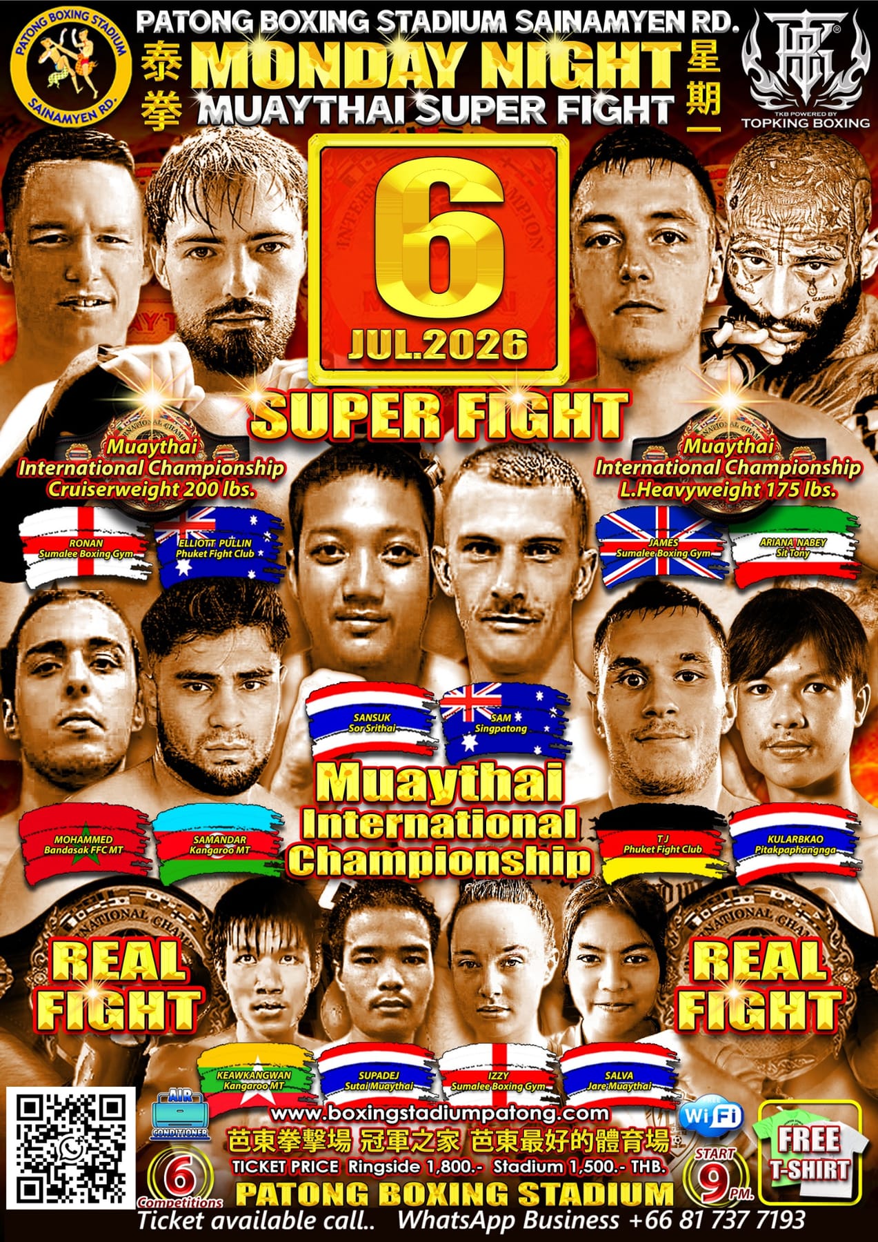 MONDAY NIGHT MUAYTHAI SUPER FIGHT 6 JULY 2026