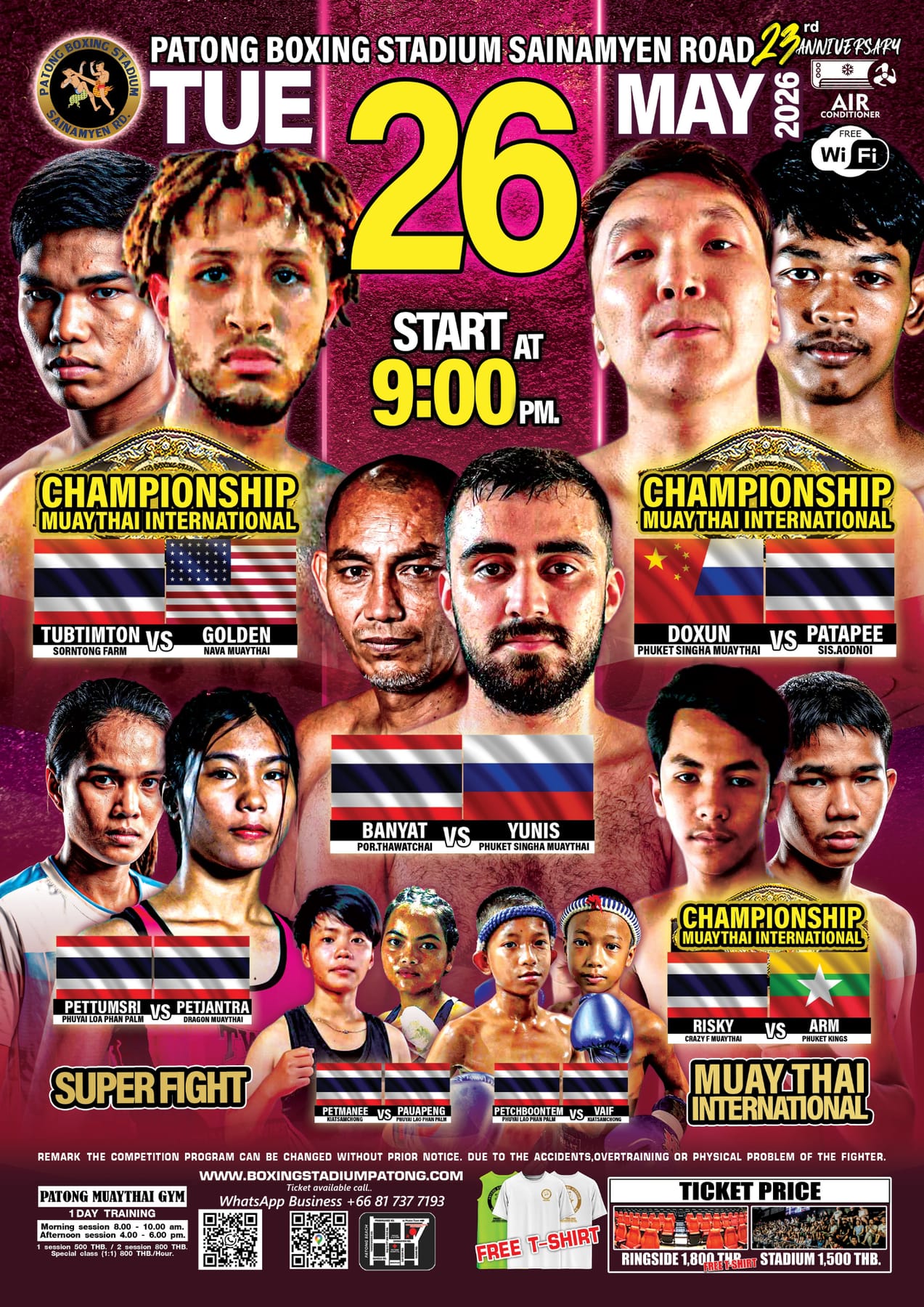 Patong Boxing Stadium Sainamyen Road 26 MAY 2026