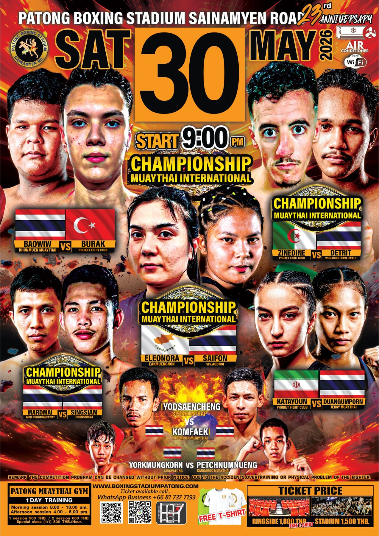 PATONG BOXING STADIUM SAINAMYEN ROAD 23rd ANNIVERSARY 30 MAY 2026