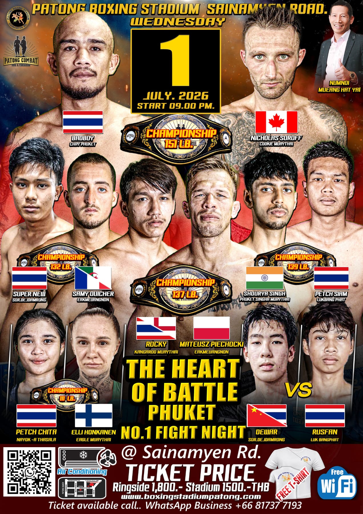 THE HEART OF BATTLE PHUKET NO.1 FIGHT NIGHT 1 JULY 2026