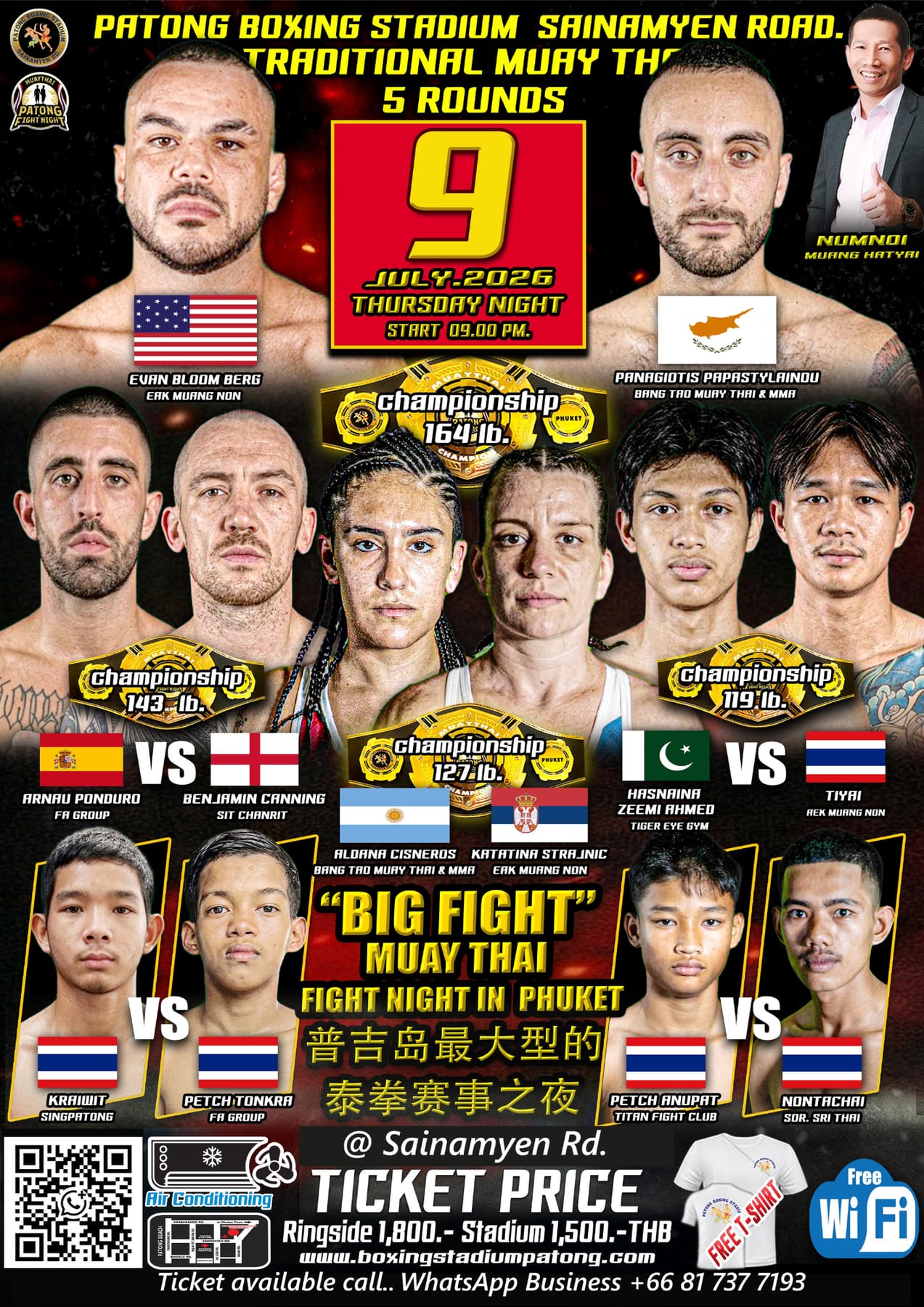 BIG FIGHT MUAY THAI FIGHT NIGHT IN PHUKET 9 JULY 2026