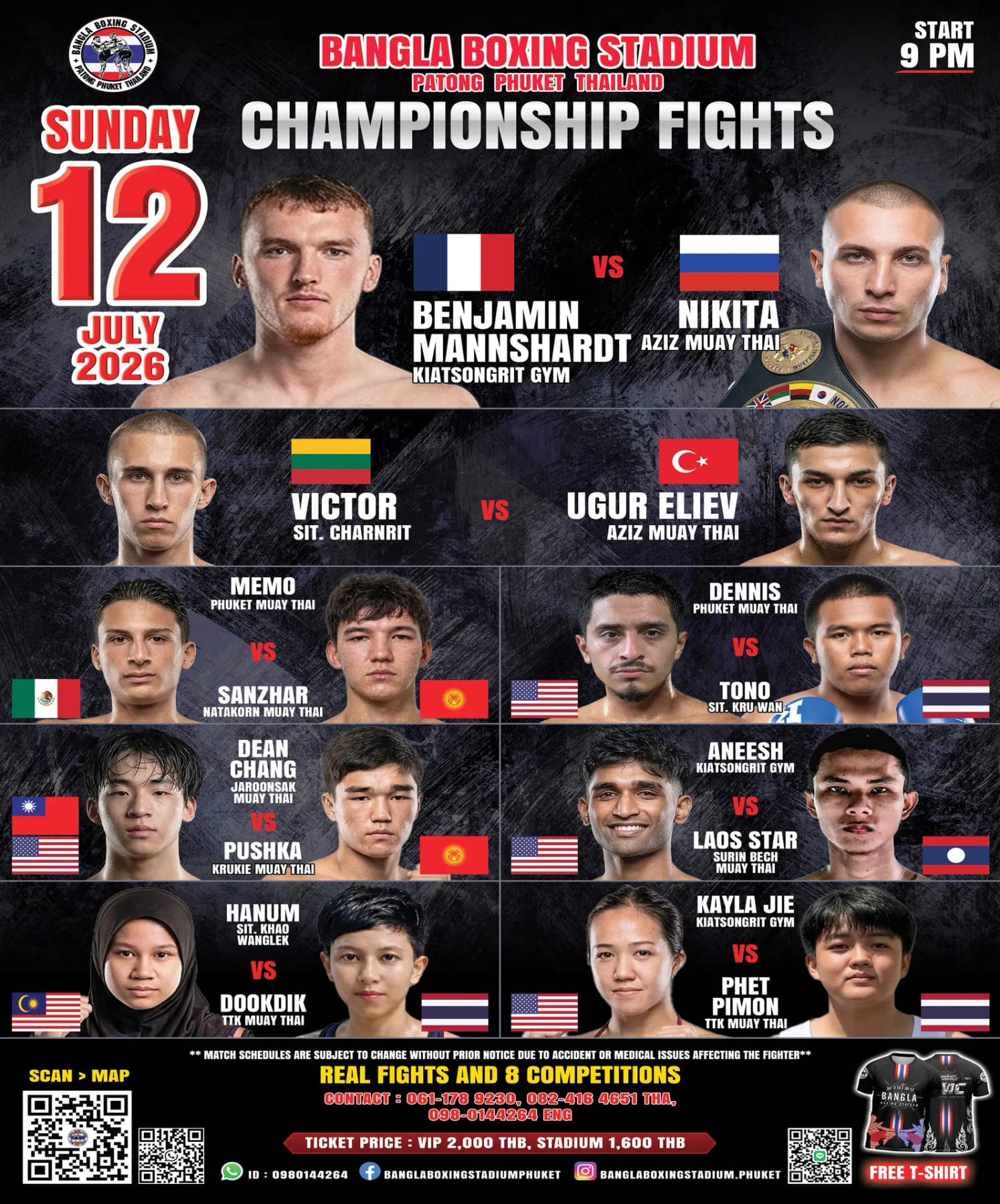 BANGLA CHAMPIONSHIP FIGHTS 12 JULY 2026