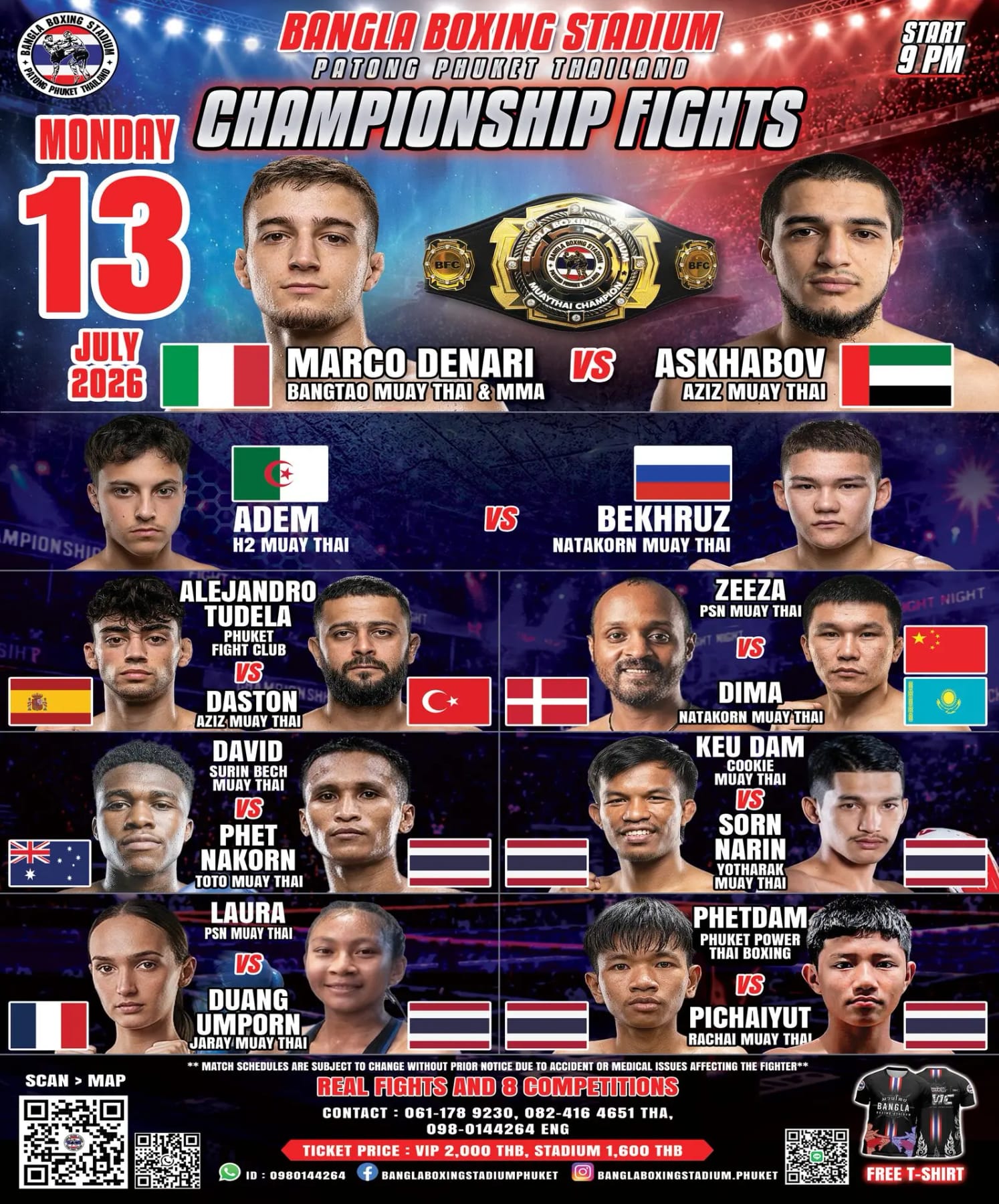 BANGLA CHAMPIONSHIP FIGHTS 13 JULY 2026