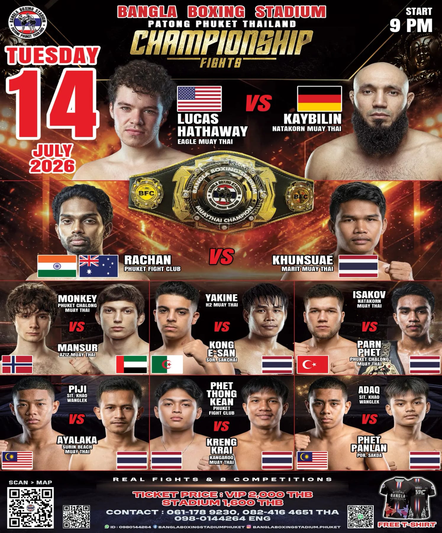 BANGLA BOXING STADIUM CHAMPIONSHIP FIGHTS 14 JULY 2026