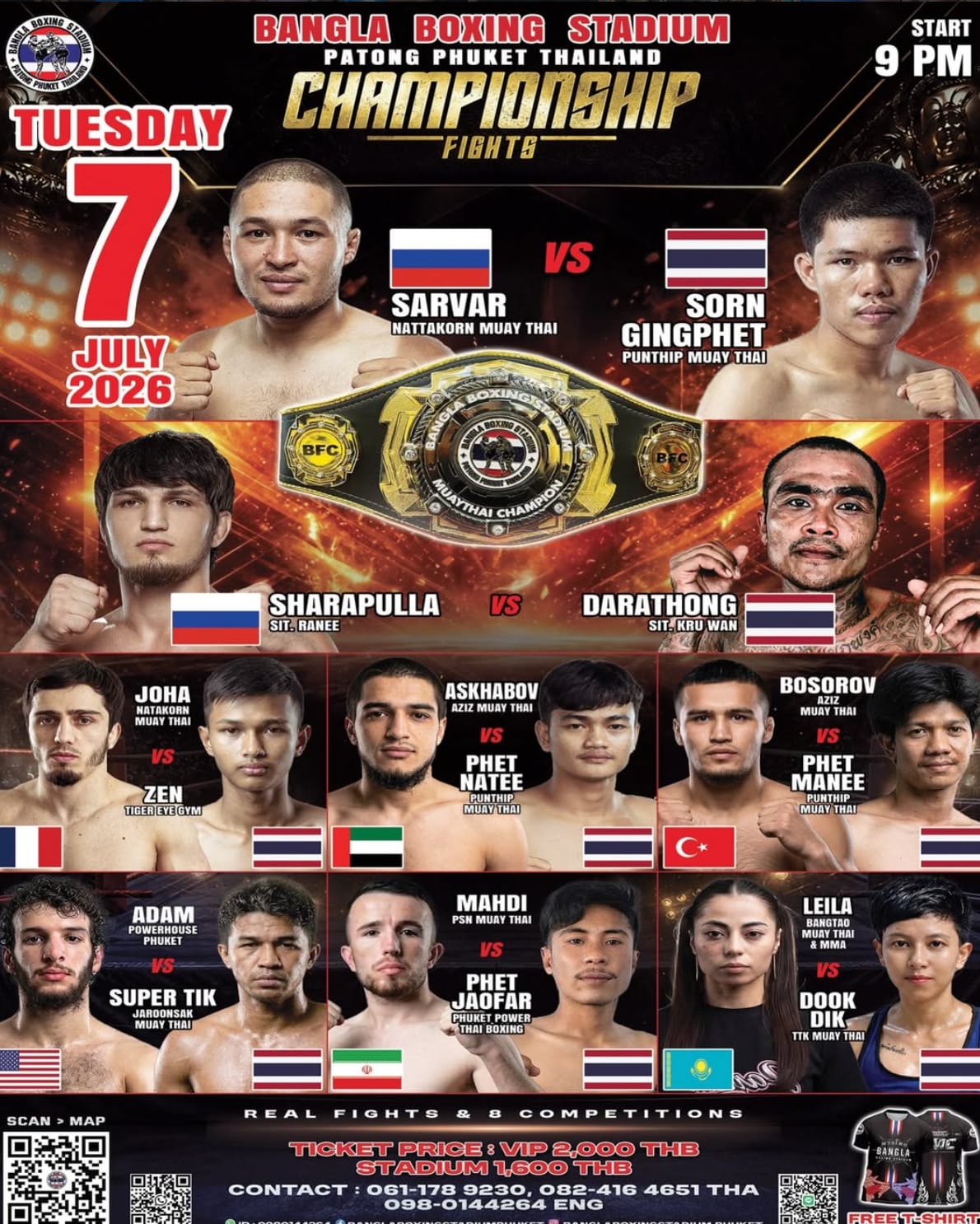 BANGLA BOXING STADIUM CHAMPIONSHIP FIGHTS 7 JULY 2026