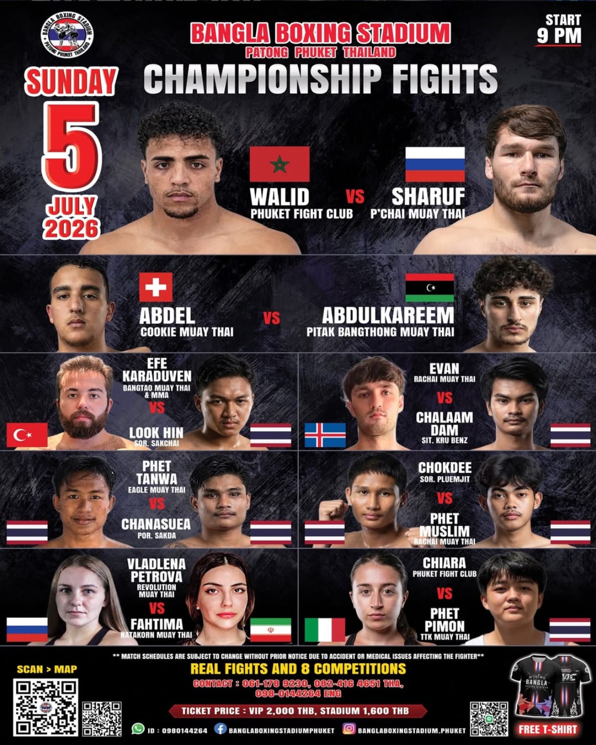 BANGLA BOXING STADIUM CHAMPIONSHIP FIGHTS 5 JULY 2026