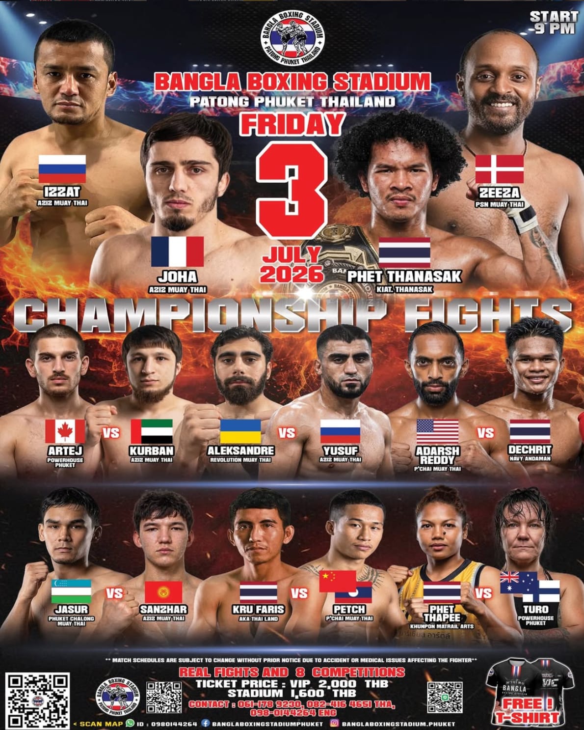 BANGLA BOXING STADIUM CHAMPIONSHIP FIGHTS 3 JULY 2026