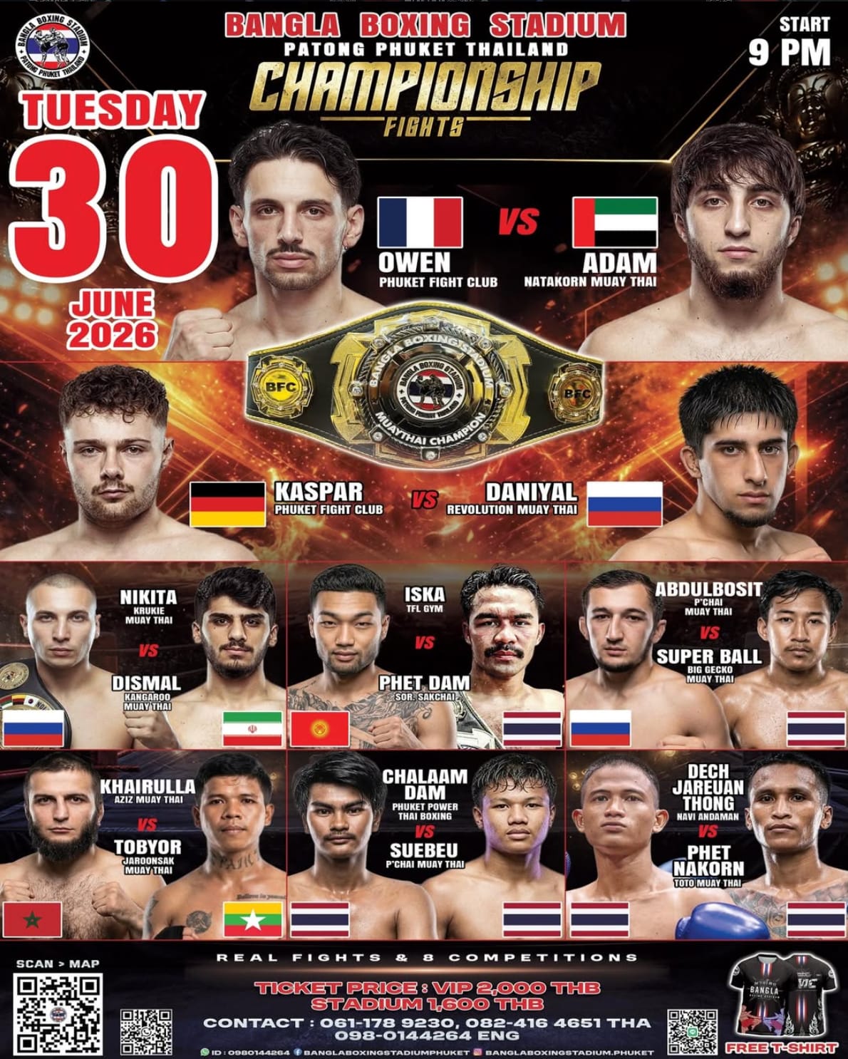 BANGLA BOXING STADIUM CHAMPIONSHIP FIGHTS 30 JUNE 2026