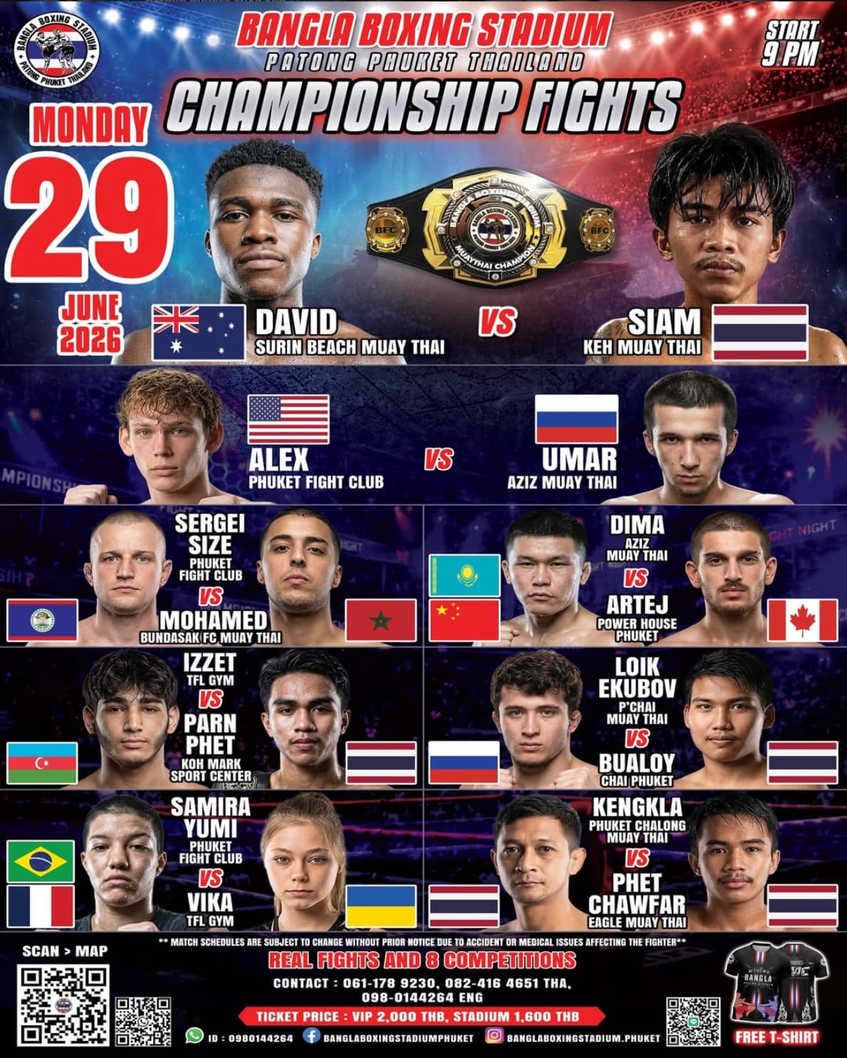 BANGLA BOXING STADIUM CHAMPIONSHIP FIGHTS 29 JUNE 2026