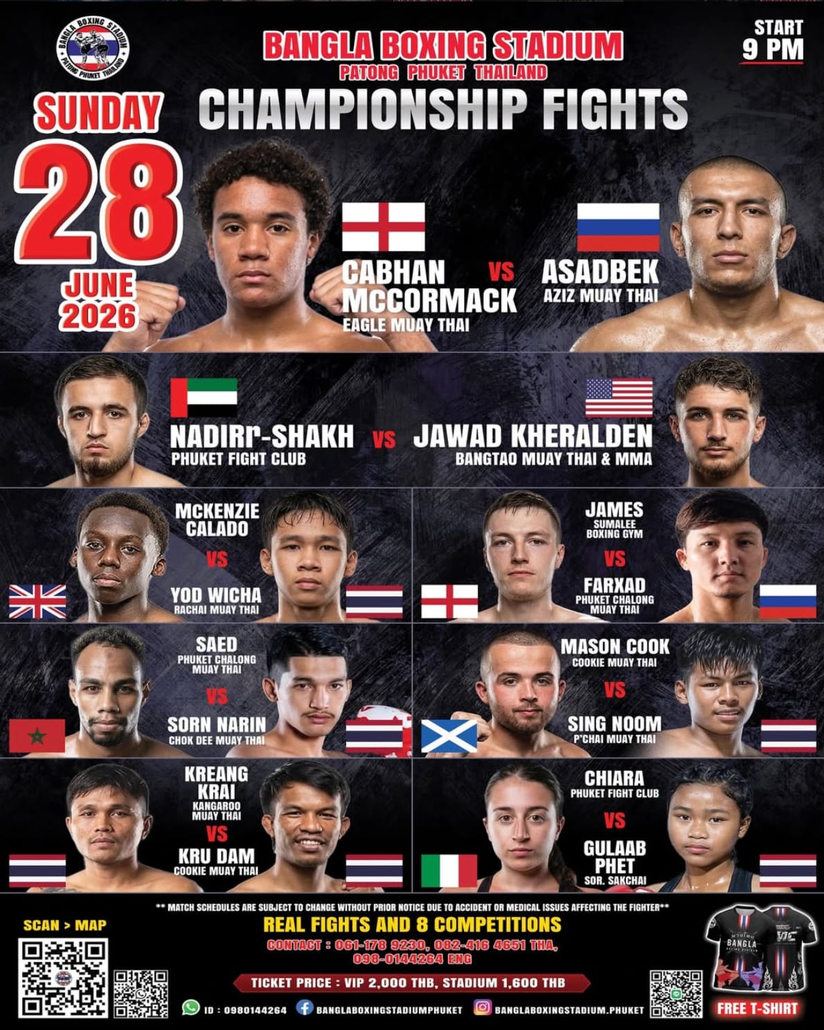 BANGLA BOXING STADIUM CHAMPIONSHIP FIGHTS 28 JUNE 2026