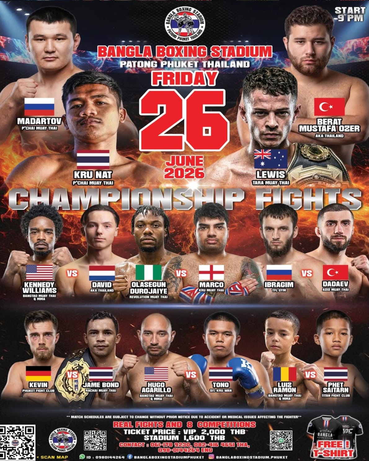 BANGLA BOXING STADIUM CHAMPIONSHIP FIGHTS 26 JUNE 2026