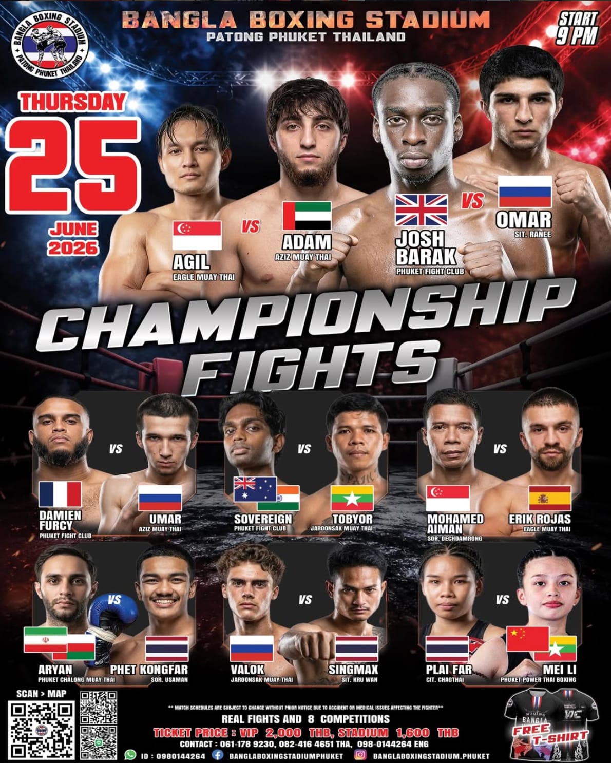 BANGLA BOXING STADIUM CHAMPIONSHIP FIGHTS 25 JUNE 2026