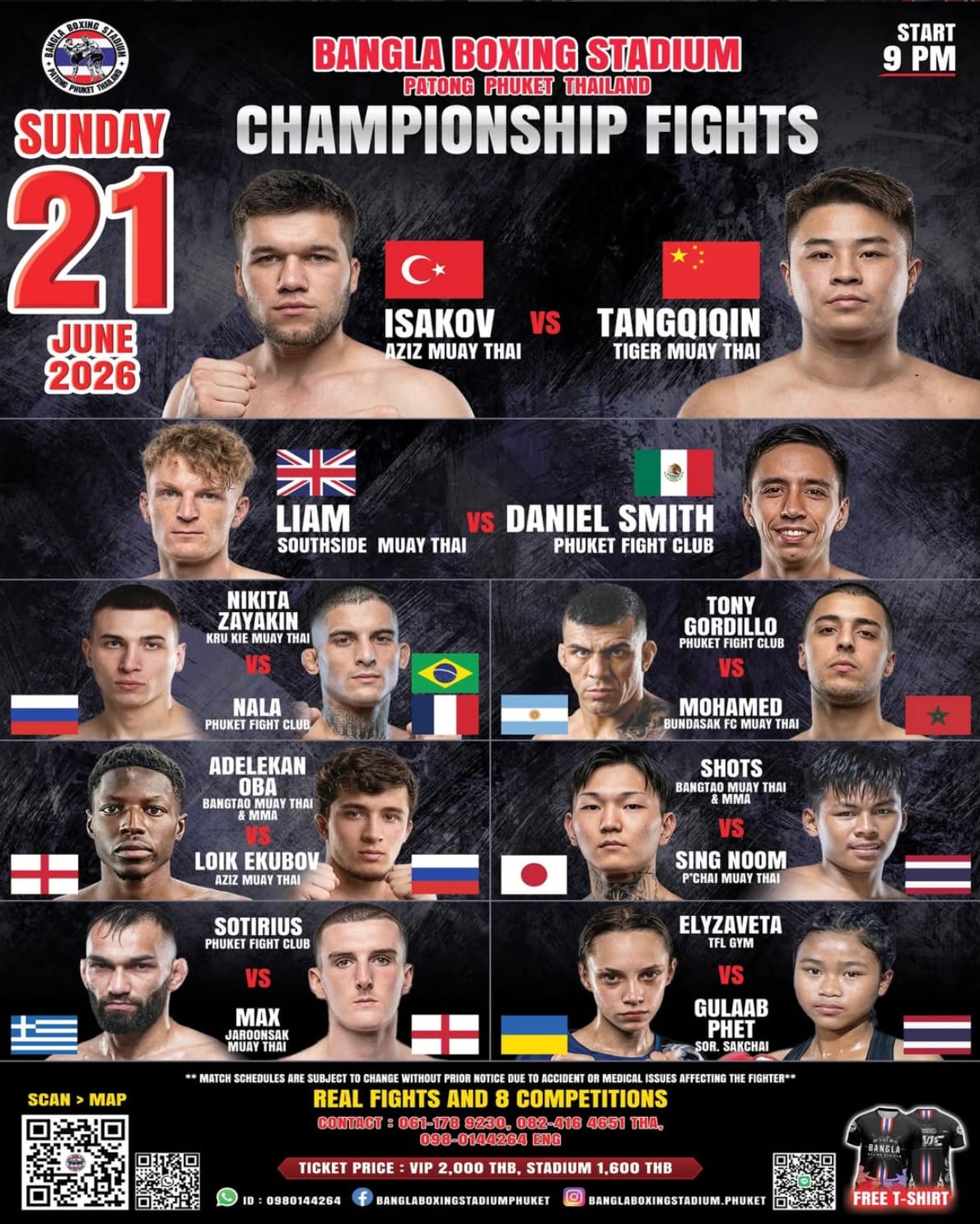 BANGLA BOXING STADIUM CHAMPIONSHIP FIGHTS 21 JUNE 2026