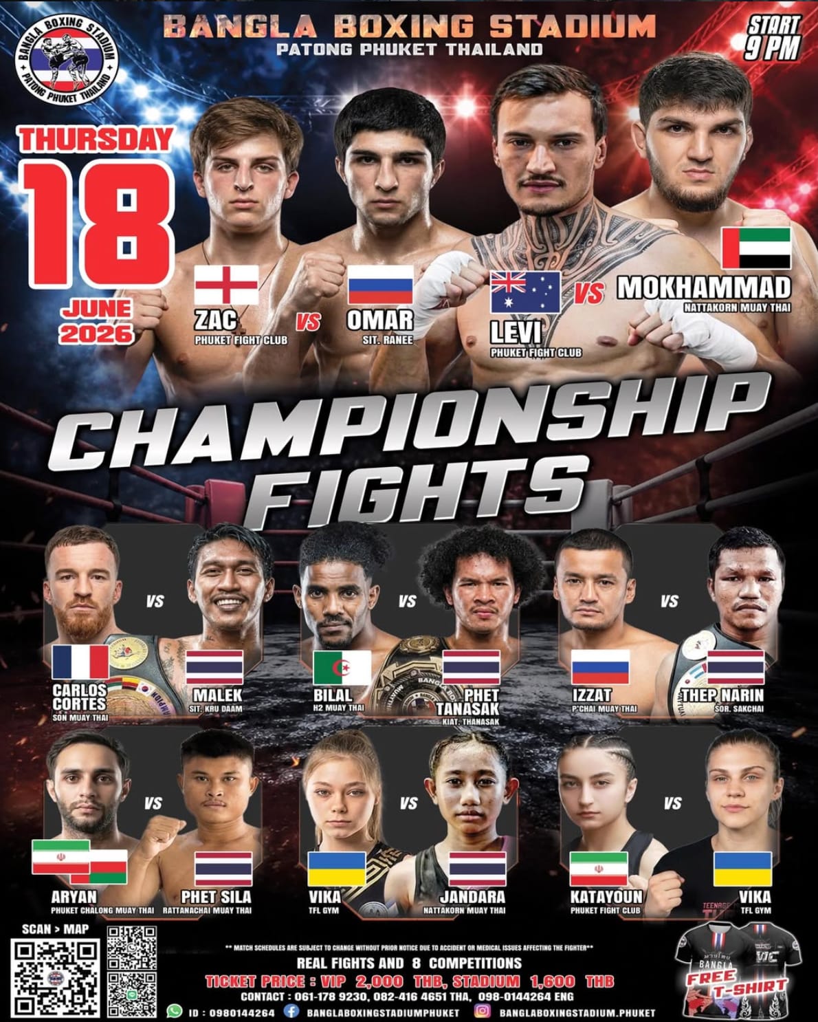 BANGLA BOXING STADIUM CHAMPIONSHIP FIGHTS 18 JUNE 2026