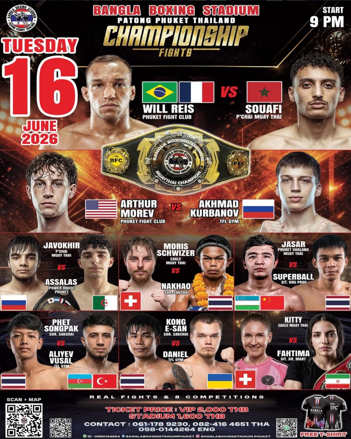 BANGLA BOXING STADIUM CHAMPIONSHIP FIGHTS 16 JUNE 2026