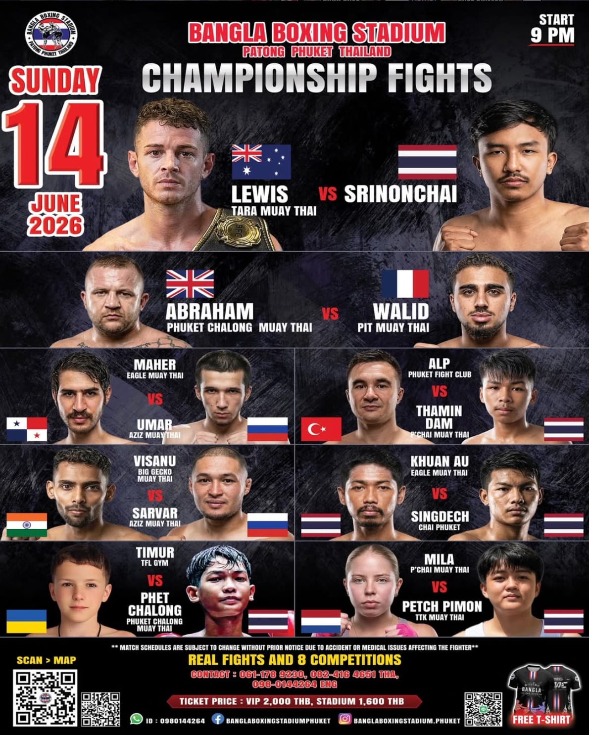 BANGLA BOXING STADIUM CHAMPIONSHIP FIGHTS 14 JUNE 2026
