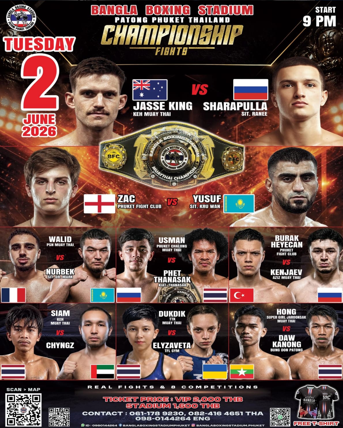 BANGLA BOXING STADIUM CHAMPIONSHIP FIGHTS 2 JUNE 2026