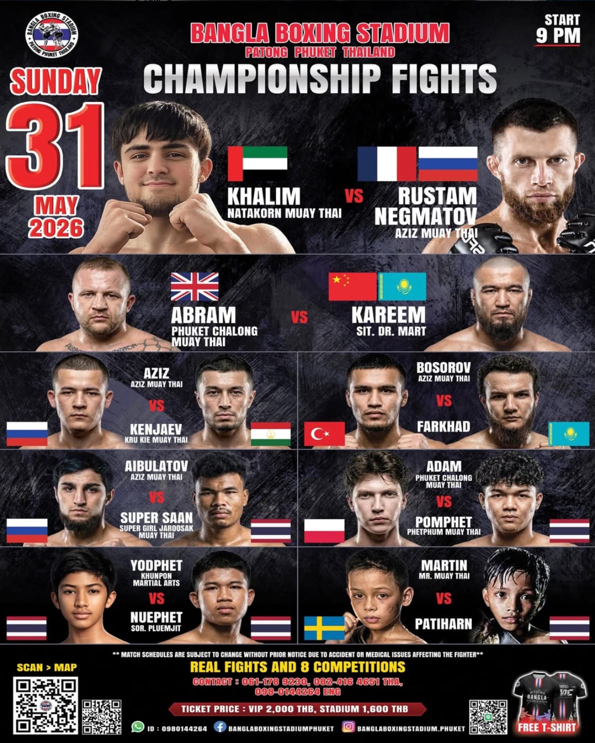 BANGLA BOXING STADIUM CHAMPIONSHIP FIGHTS 31 MAY 2026
