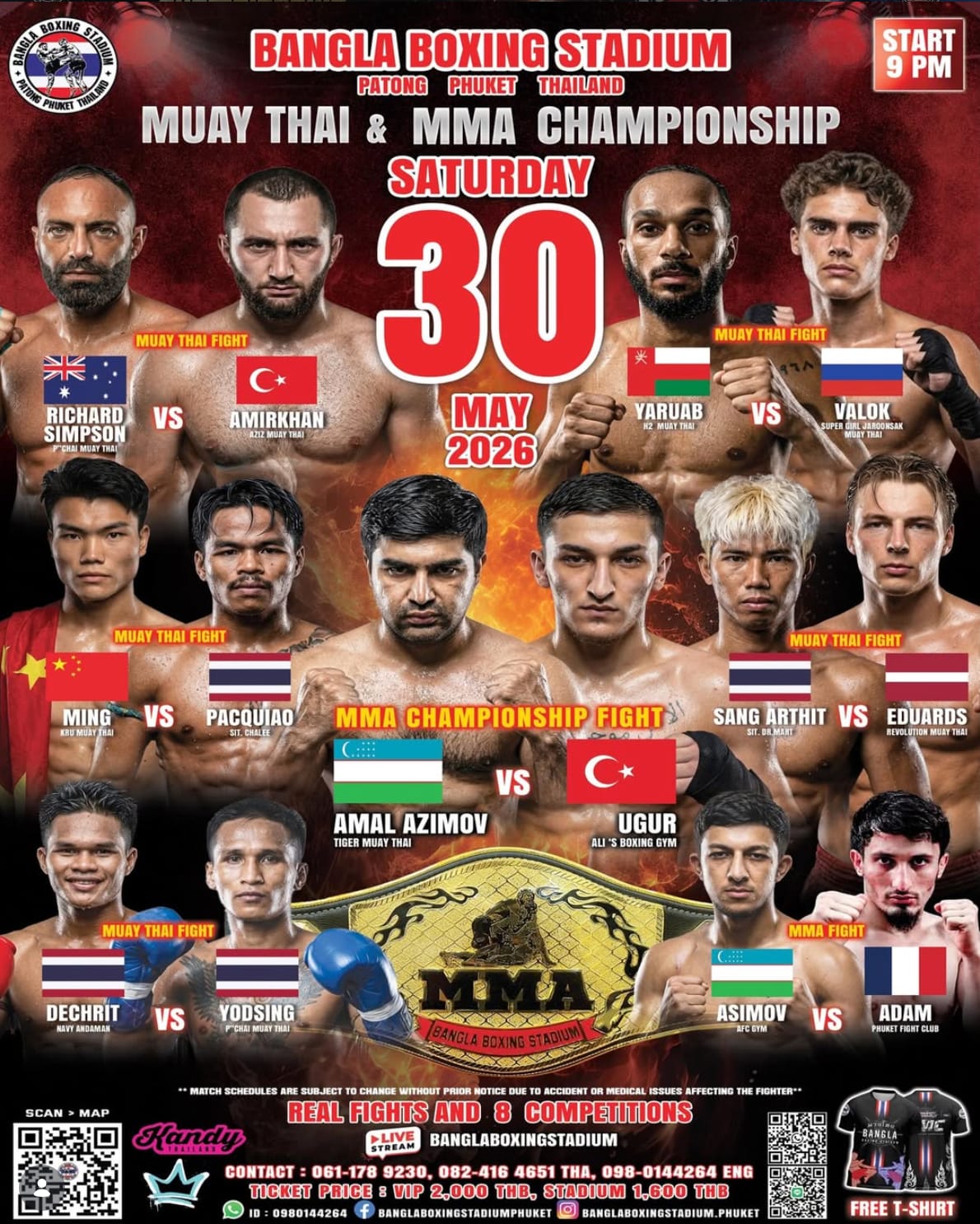 BANGLA BOXING STADIUM MUAY THAI & MMA CHAMPIONSHIP 30 MAY 2026