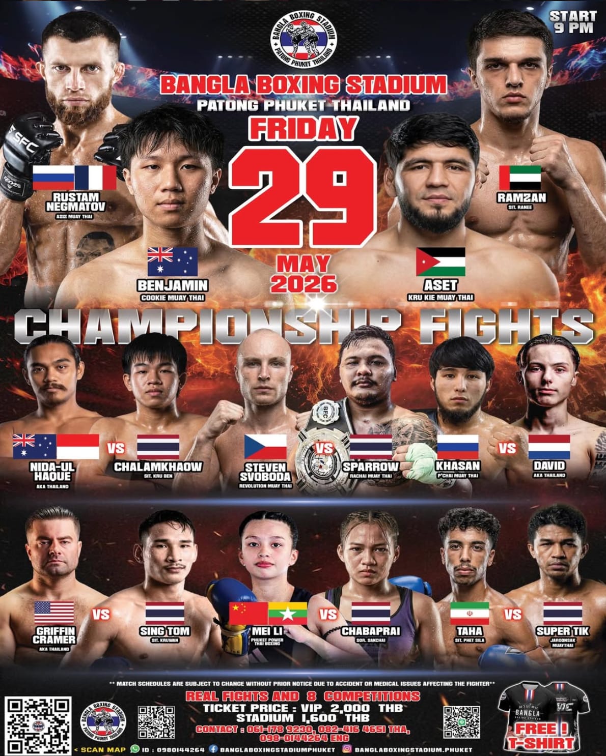 BANGLA BOXING STADIUM CHAMPIONSHIP FIGHTS 29 MAY 2026