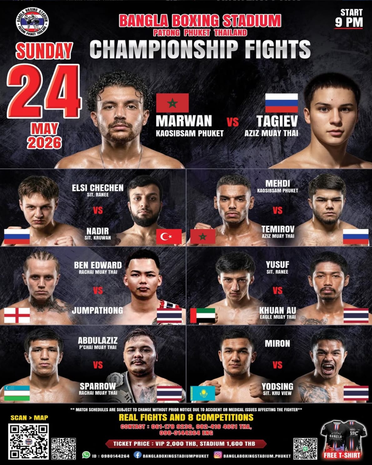 BANGLA BOXING STADIUM CHAMPIONSHIP FIGHTS 24 MAY 2026