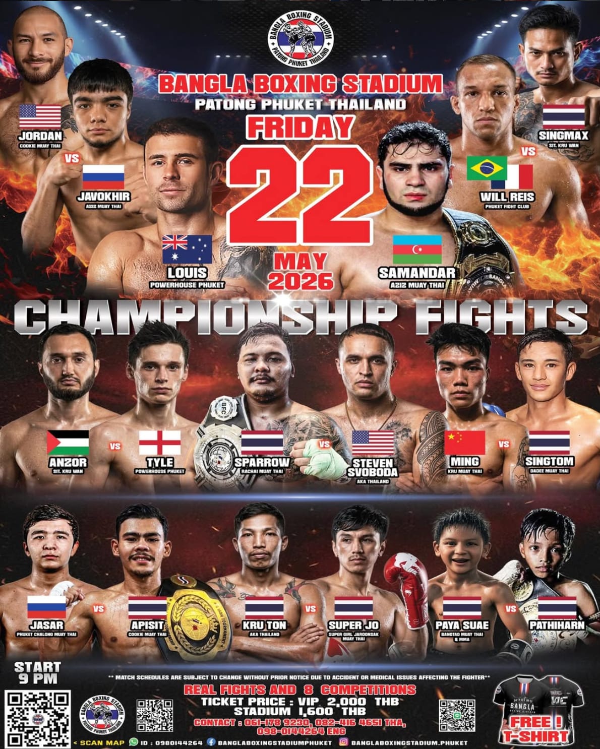 BANGLA BOXING STADIUM CHAMPIONSHIP FIGHTS 22 MAY 2026