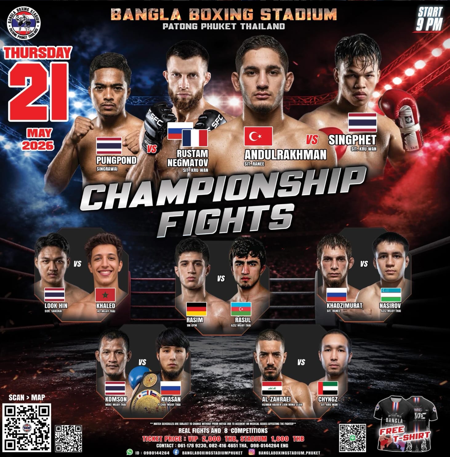 BANGLA BOXING STADIUM CHAMPIONSHIP FIGHTS 21 MAY 2026