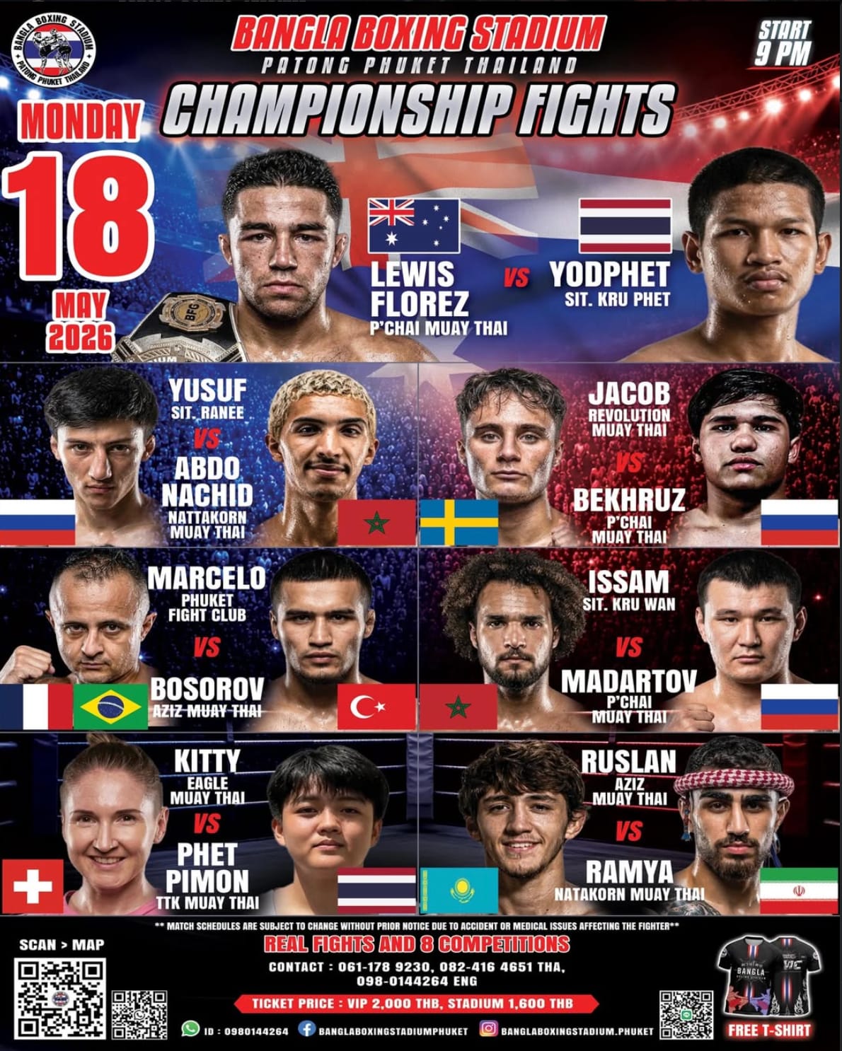 BANGLA BOXING STADIUM CHAMPIONSHIP FIGHTS 18 MAY 2026