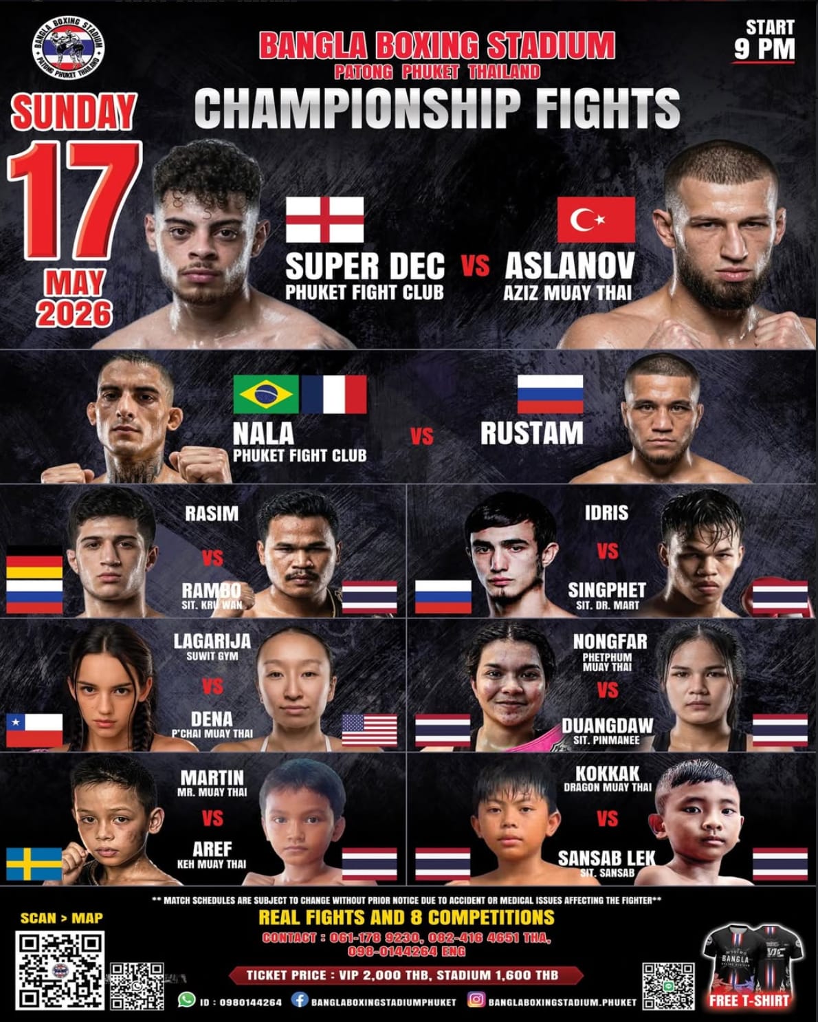 BANGLA BOXING STADIUM CHAMPIONSHIP FIGHTS 17 MAY 2026
