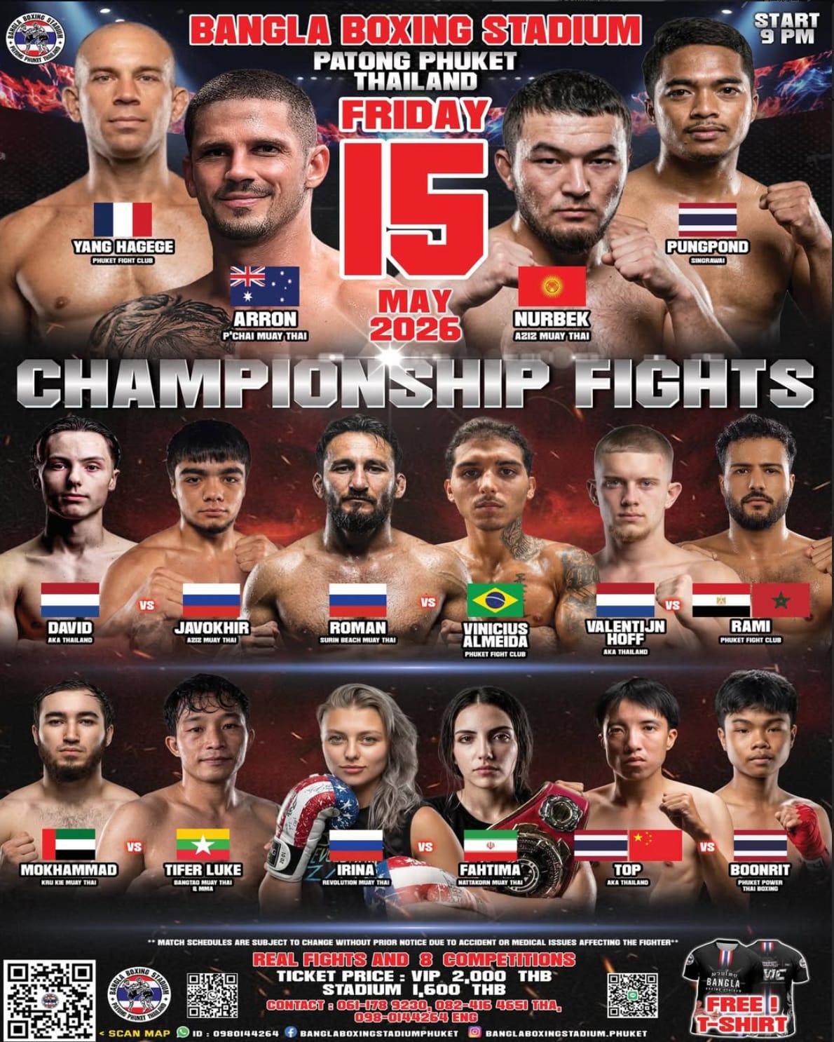 BANGLA BOXING STADIUM CHAMPIONSHIP FIGHTS 15 MAY 2026