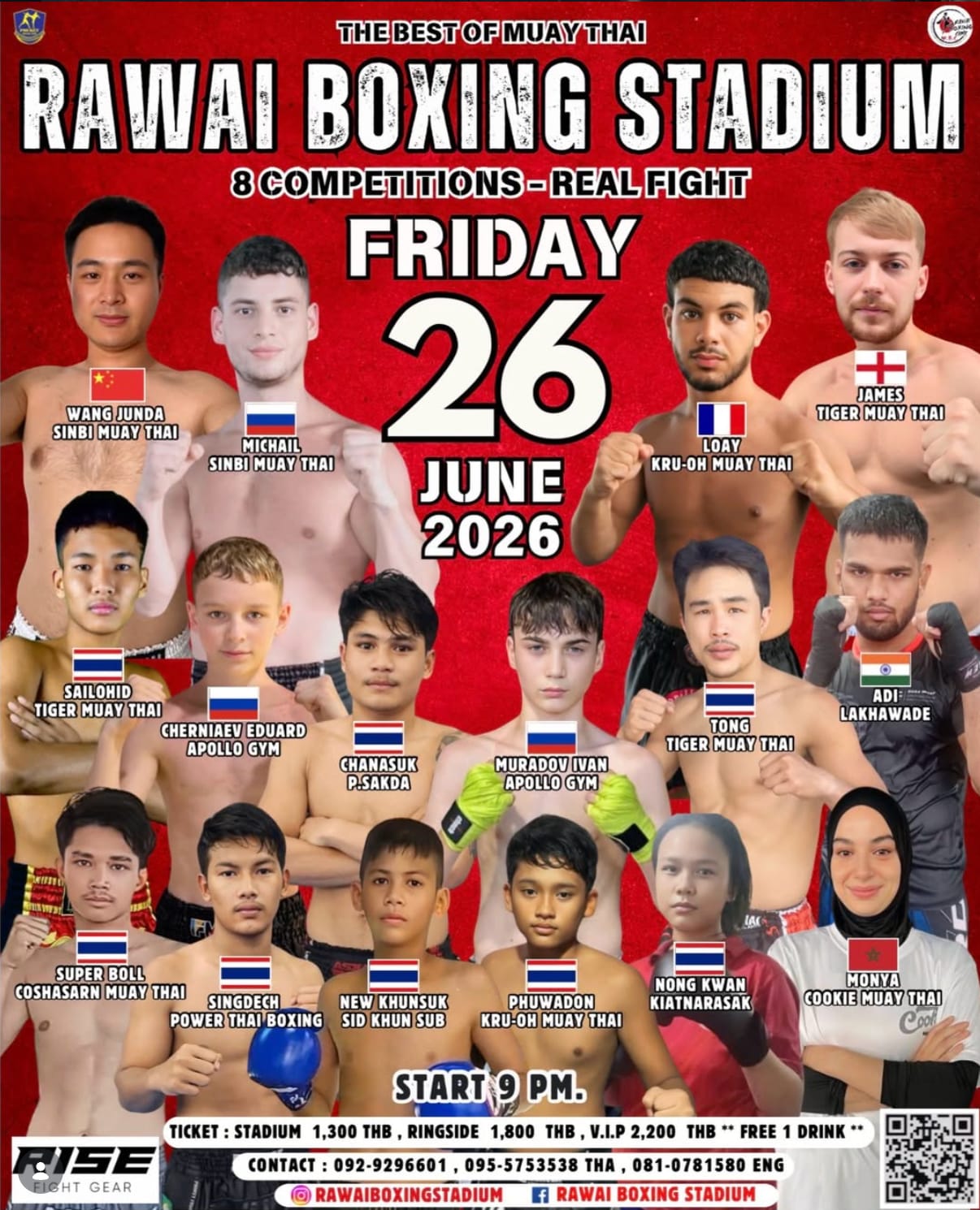 RAWAI BOXING STADIUM 26 JUNE 2026