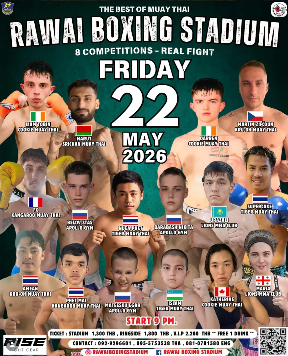 RAWAII BOXING STADIUM 22 MAY 2026