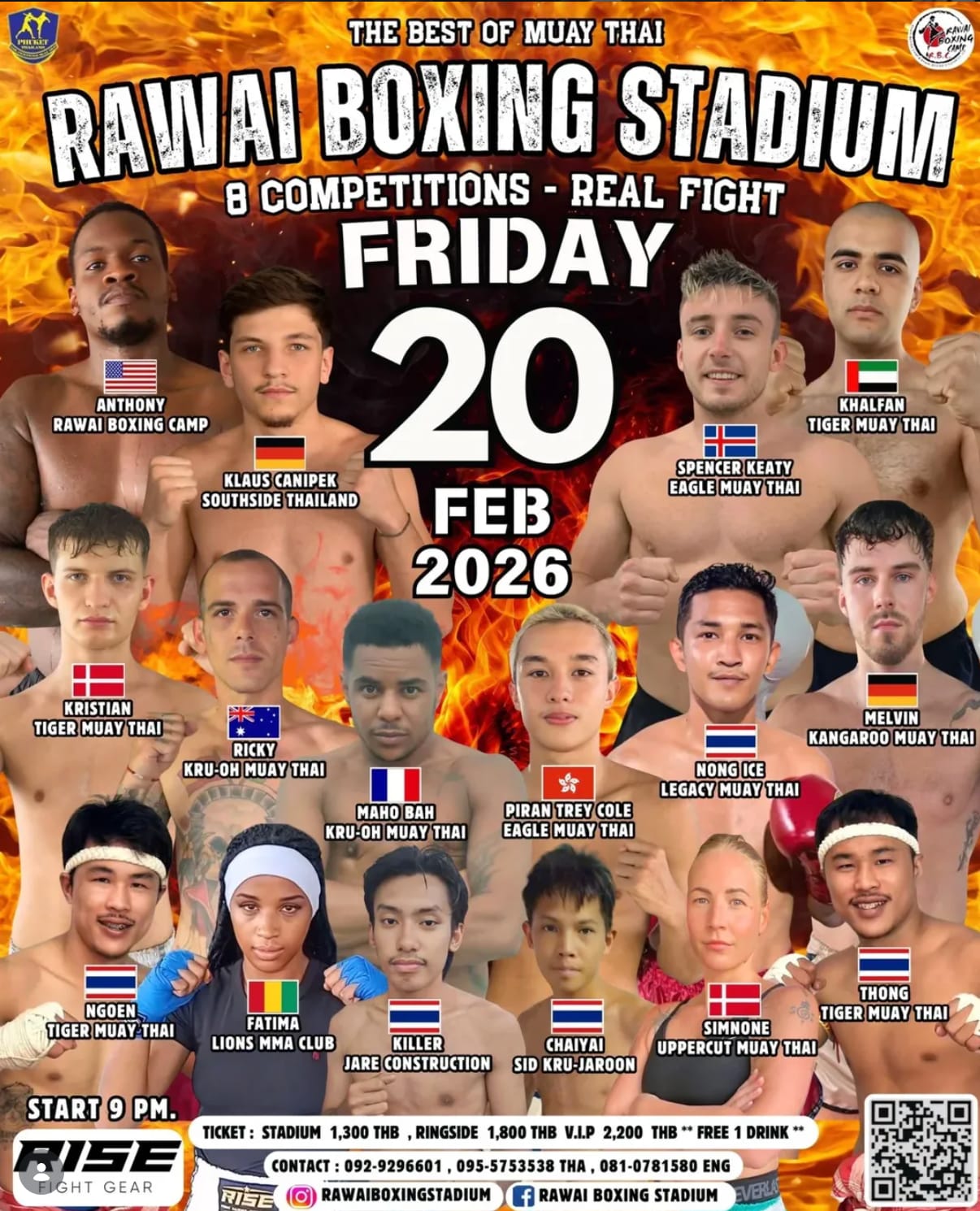 RAWAi BOXING STADIUM 20 FEBRUARY 2026