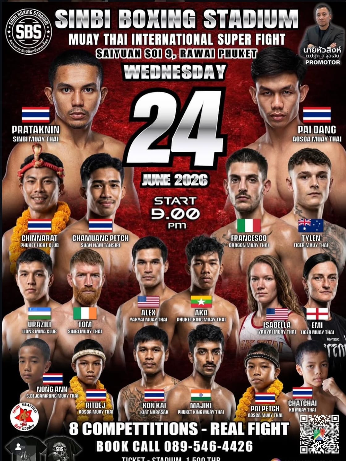 SINBI BOXING STADIUM MUAY THAI INTERNATIONAL SUPER FIGHT 24 JUNE 2026