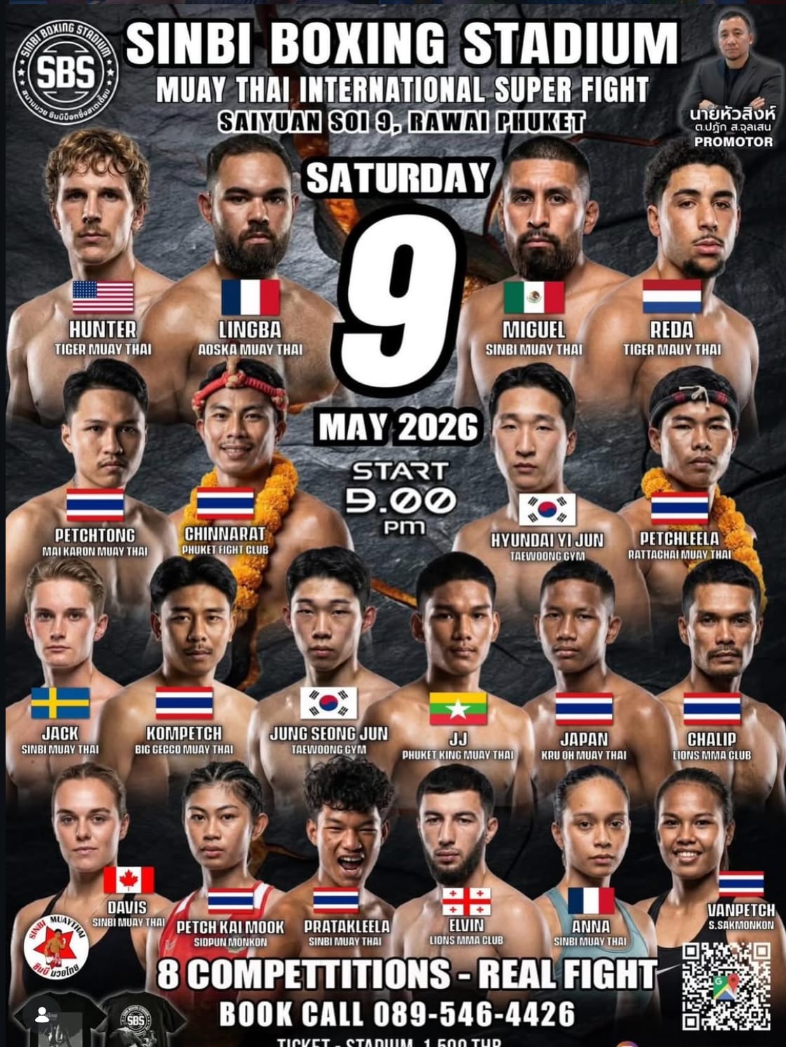 SINBI BOXING STADIUM MUAY THAI INTERNATIONAL SUPER FIGHT 9 MAY 2026
