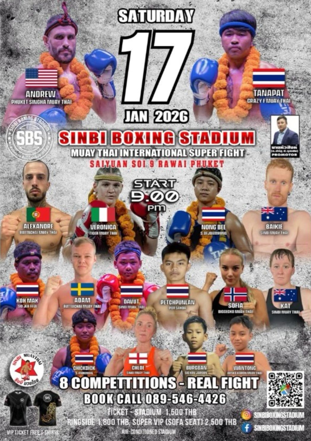 SINBI BOXING STADIUM MUAY THAI INTERNATIONAL SUPER FIGHT 17 JANUARY 2026
