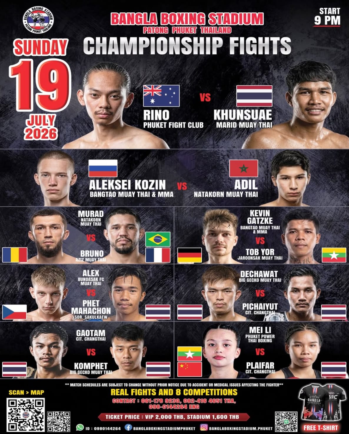 BANGLA CHAMPIONSHIP FIGHTS 19 JULY 2026
