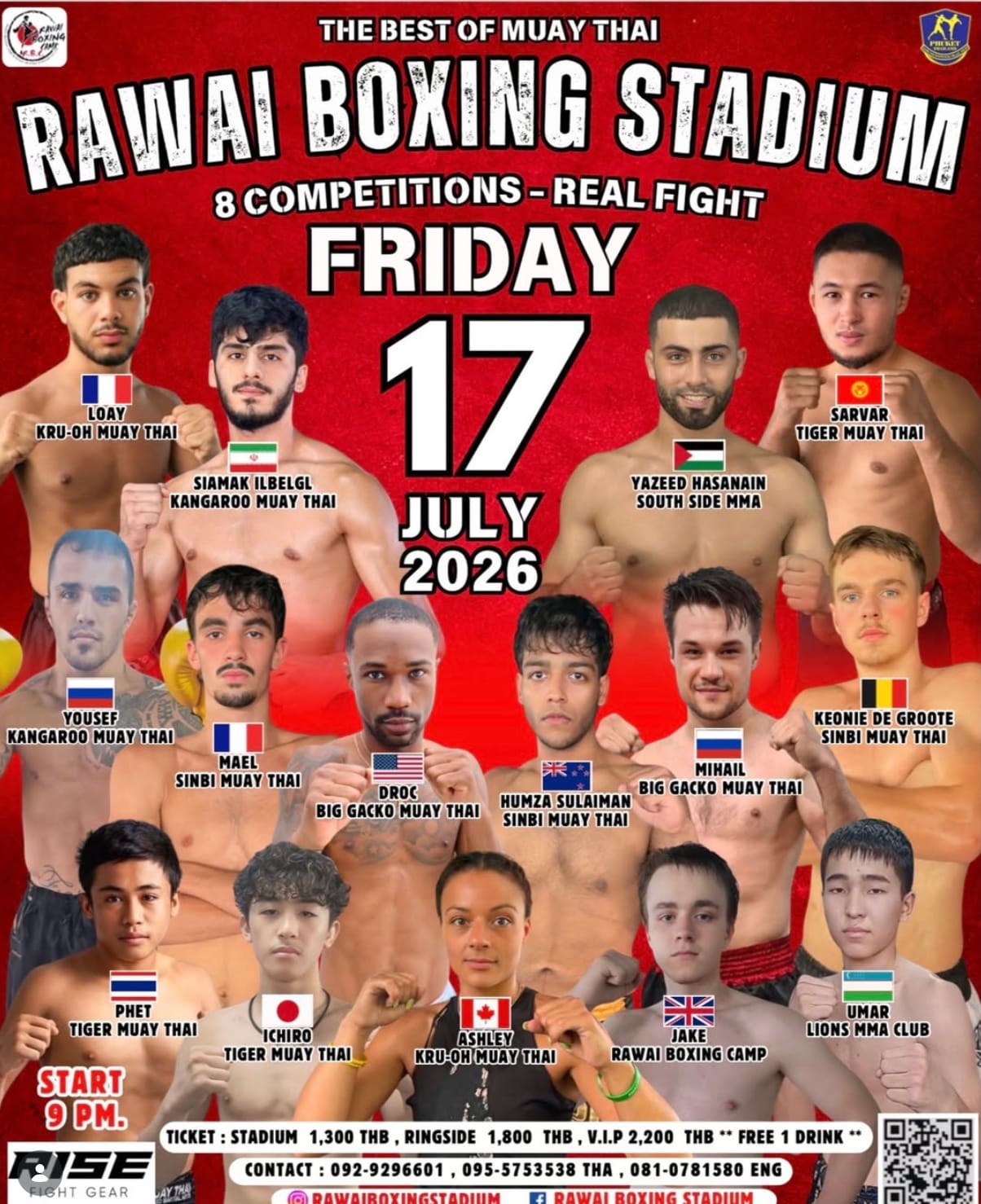 RAWAI BOXING STADIUM 17 JULY 2026
