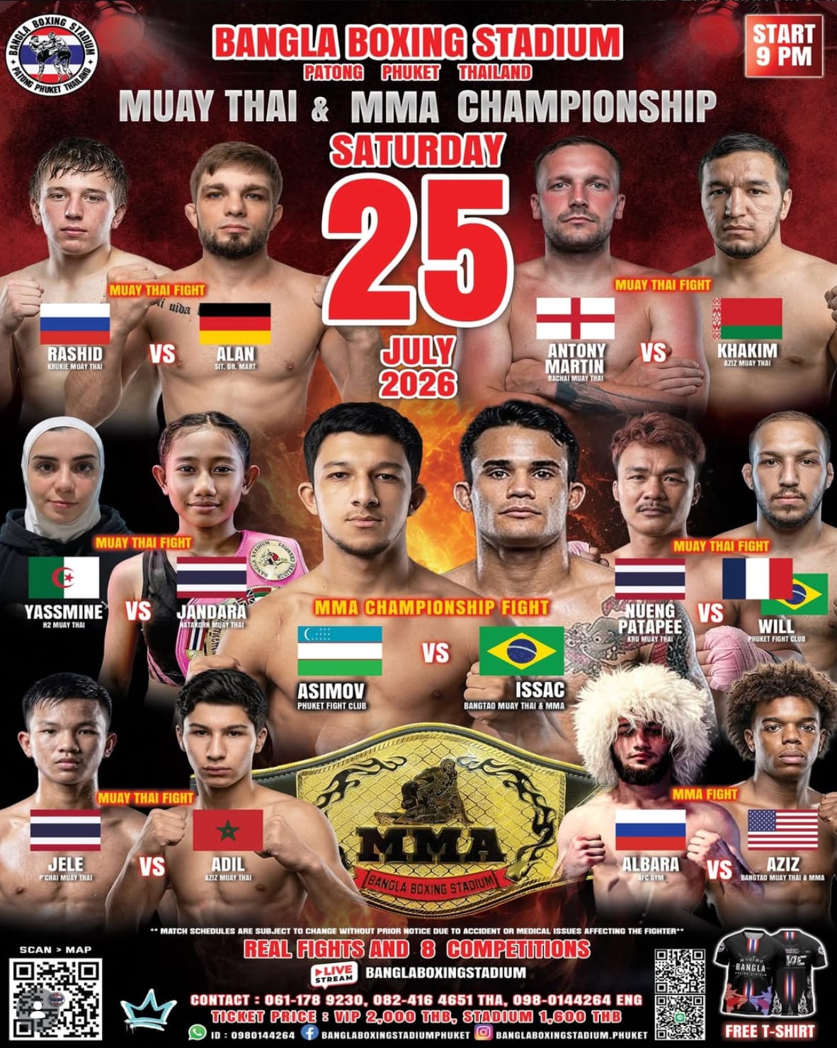BANGLA STADIUM MUAY THAI & MMA CHAMPIONSHIP 25 JULY 2026