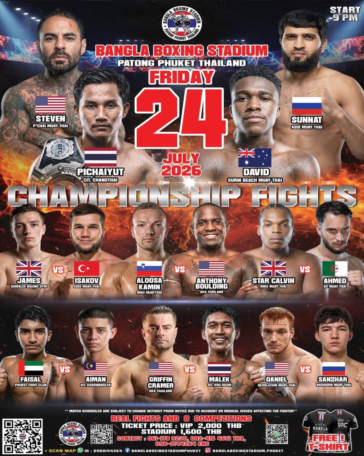 BANGLA BOXING STADIUM CHAMPIONSHIP FIGHTS 24 JULY 2026