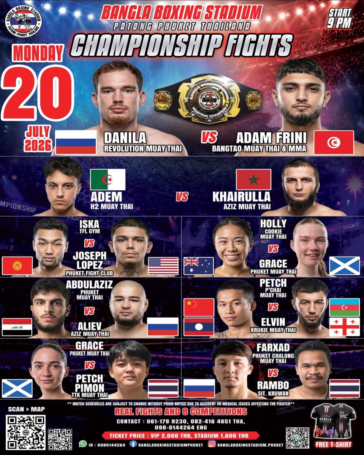 BANGLA BOXING STADIUM CHAMPIONSHIP FIGHTS 20 JULY 2026