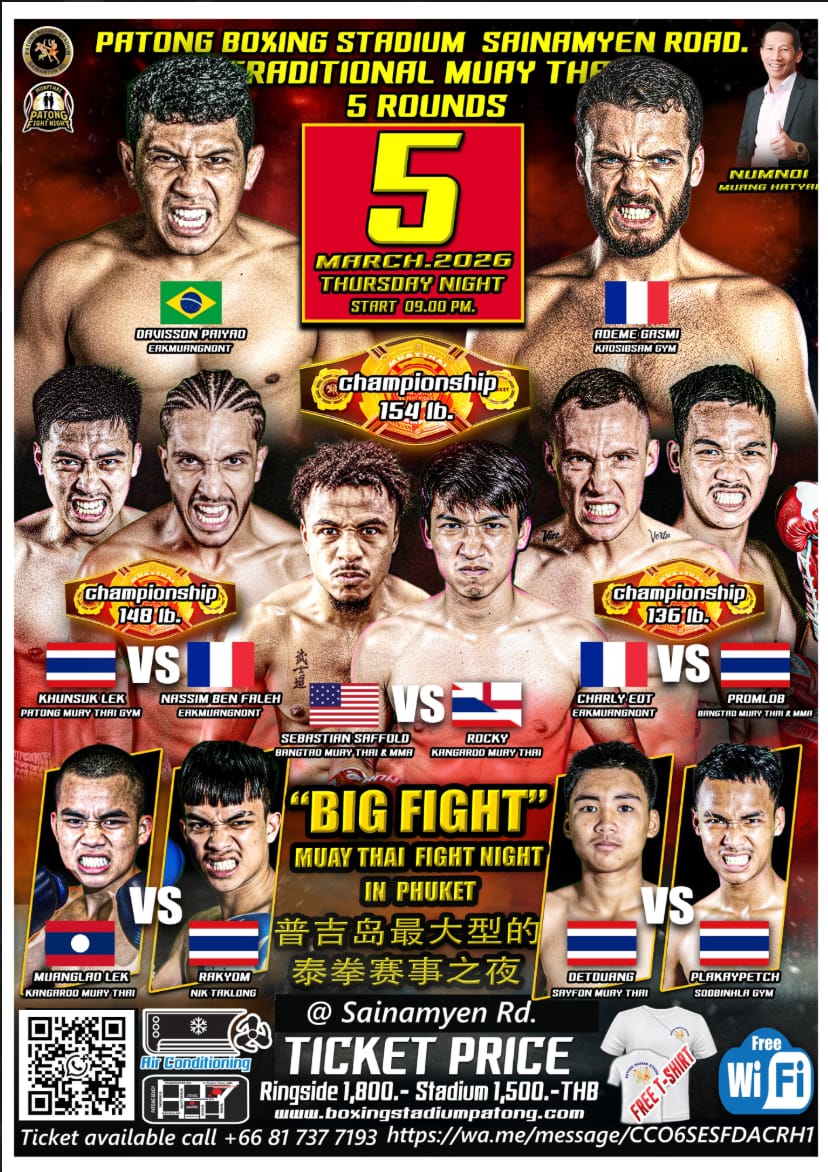 BIG FIGHT MUAY THAI FIGHT NIGHT IN PHUKET 5 MARCH 2026