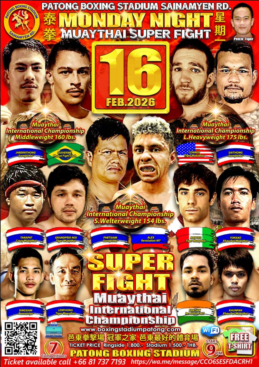 MONDAY NIGHT MUAYTHAI SUPER FIGHT 16 FEBRUARY 2026