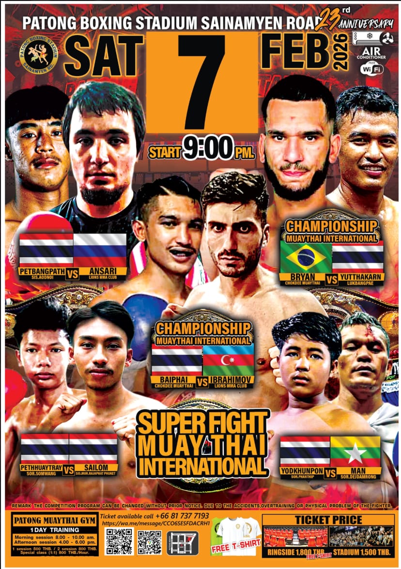 PATONG BOXING STADIUM SAINAMYEN ROAD 23rd ANNIVERSARY 7 FEBRUARY 2026