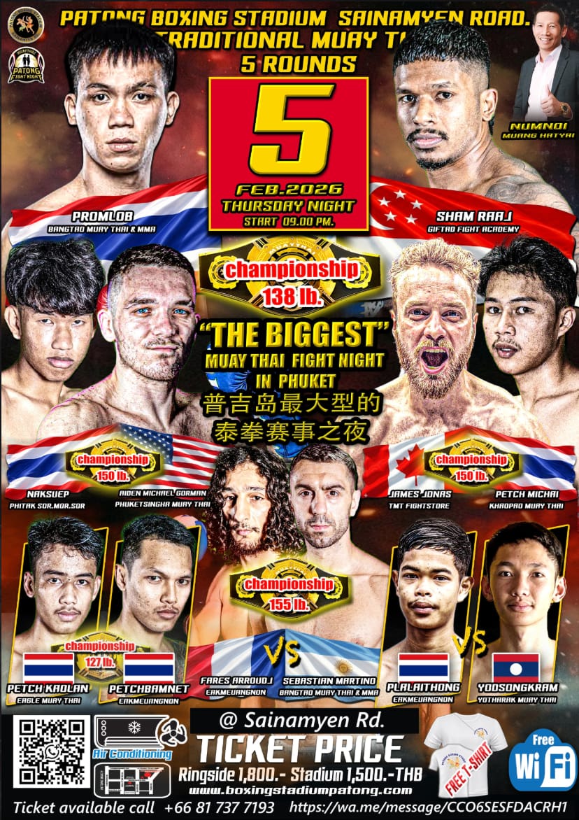 THE BIGGEST MUAY THAI FIGHT NIGHT IN PHUKET 5 FEBRUARY 2026