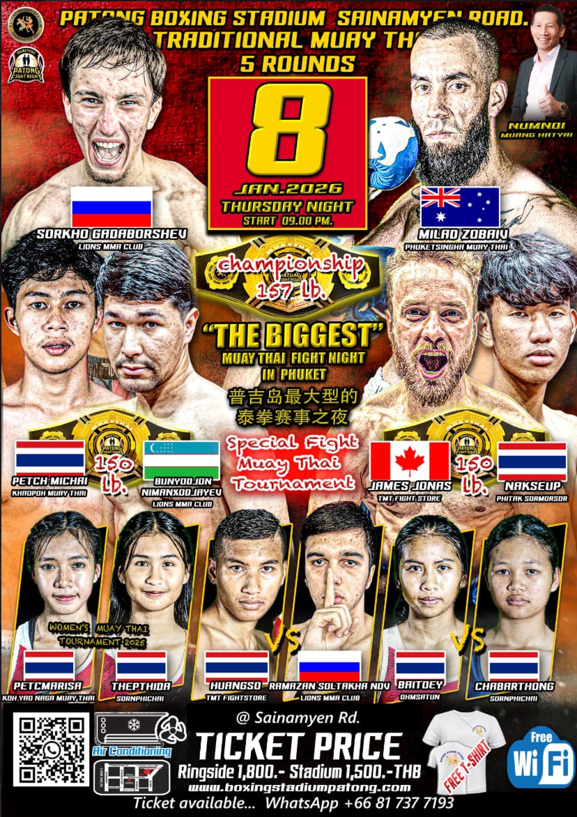 THE BIGGEST MUAY THAI FIGHT NIGHT IN PHUKET 8 JANUARY 2026