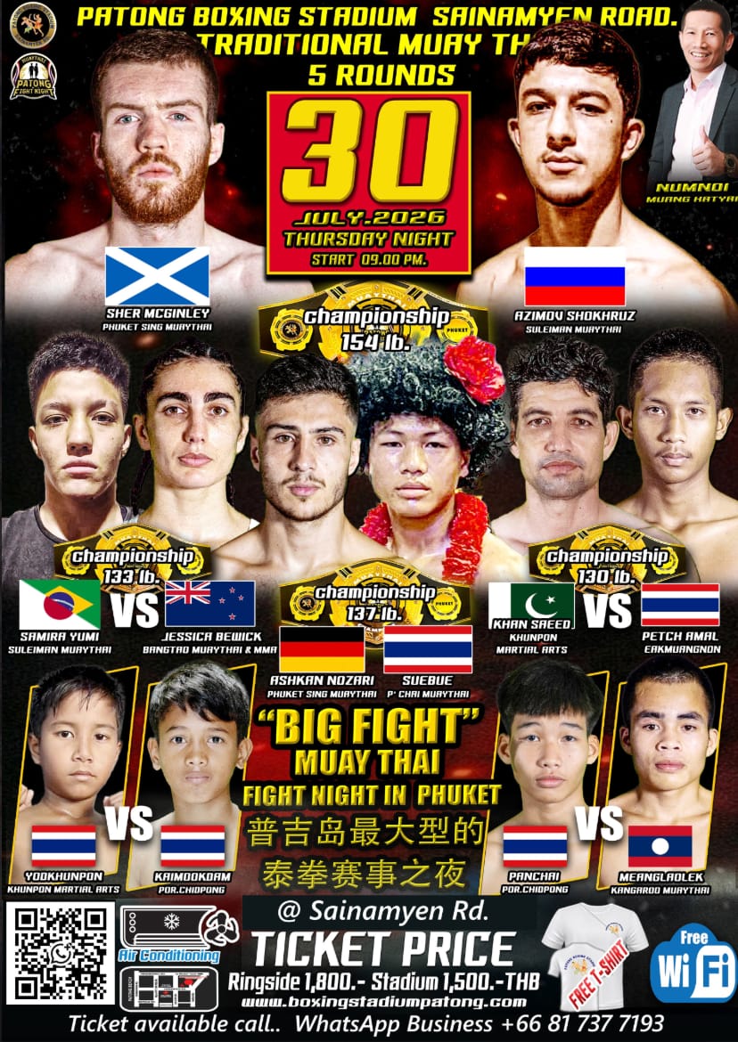 BIG FIGHT MUAY THAI FIGHT NIGHT IN PHUKET 30 JULY 2026