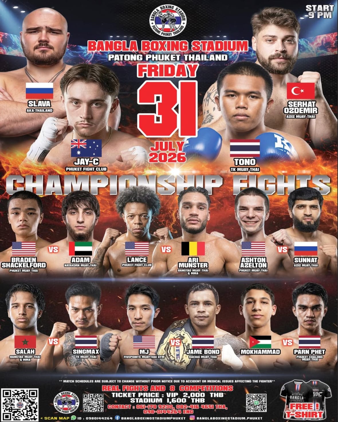 CHAMPIONSHIP FIGHTS 31 JULY 2026