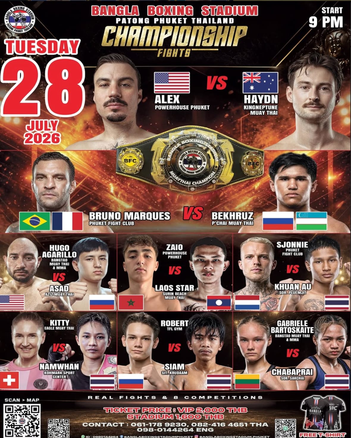 BANGLA BOXING STADIUM CHAMPIONSHIP FIGHTS 28 JULY 2026